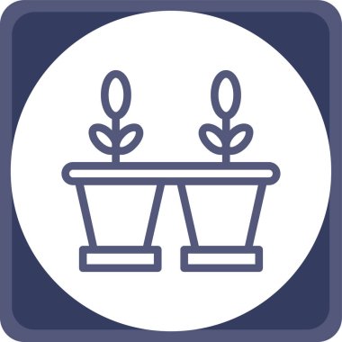 Bitkilerin ve bahçe ikonunun vektör illüstrasyonu