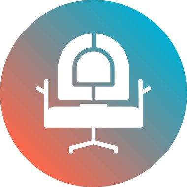 Beyaz masa lambası çizgisi simgesi uzun gölge arkaplan izole. Çember konsepti vektör illüstrasyonu