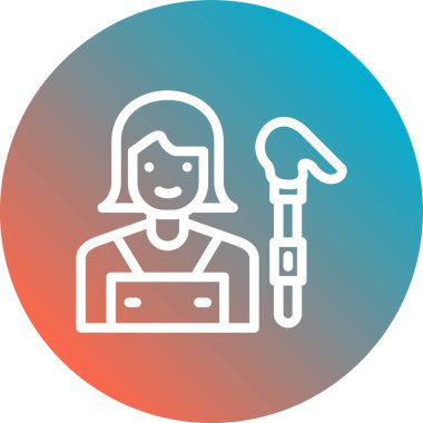 Kadın. Web simgesi basit illüstrasyon