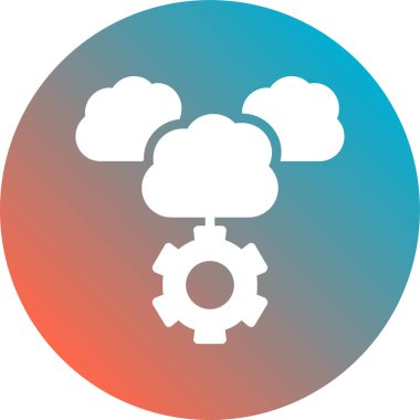 Bulut hesaplama vektör simgesi. biçim düz renk sembolü, yumuşak mavi renkler, yuvarlak açılar arkaplan