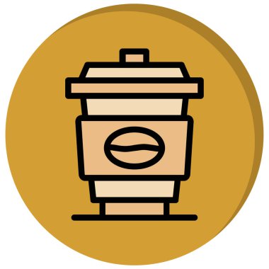 kahve fincanı simgesi, vektör illüstrasyonu