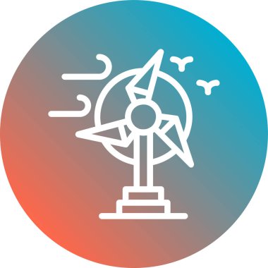 Soyut arka grupta yel değirmeni simgesi izole edildi