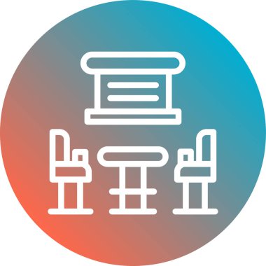 Sandalye Simgesi, vektör illüstrasyonu