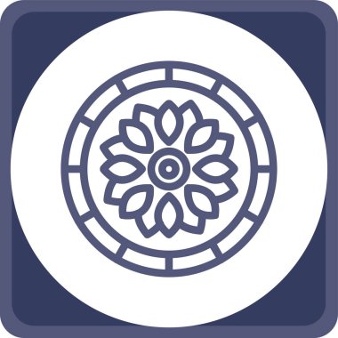 Bir çiçek simgesinin vektör illüstrasyonu