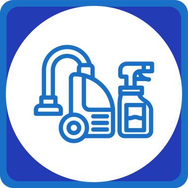 duş tap vektör simgesi. bicolor düz yuvarlak simge, yuvarlak mavi simge kobalt ve gri arkaplan ile çizilir.