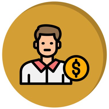 Emeklilik Doları İllüstrasyon Tasarımı Gölge Dolduruldu