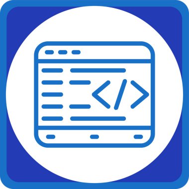 Kodlama. Web simgesi basit illüstrasyon