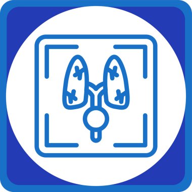 akciğer simgesi, vektör illüstrasyonu