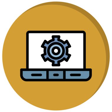 dizüstü bilgisayar simge vektörünü ayarlıyor. İnce çizgi işareti. izole edilmiş sınır sembolü çizimi