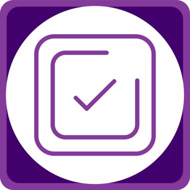 Benzersiz kontrol işareti vektör simgesi