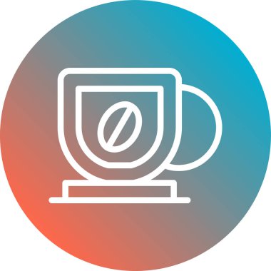 Bardak. Web simgesi basit illüstrasyon