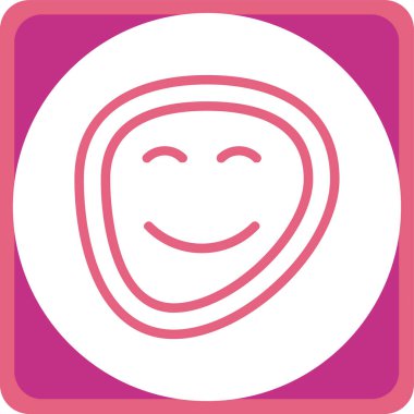 Mutlu Gülümseme Simgesi Vektör İllüstrasyonu