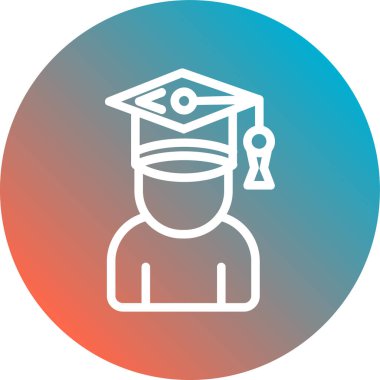 vektör çizim mezuniyet kap satırı simgesi