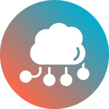 Bulut hesaplama simgesi vektör illüstrasyonu