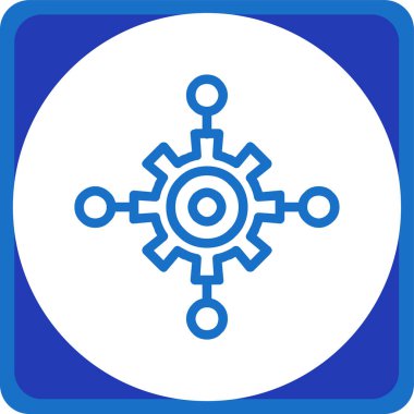 Dişli vektör simgesi bir çerçeve içinde