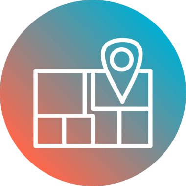 harita simgesi vektör illüstrasyonu