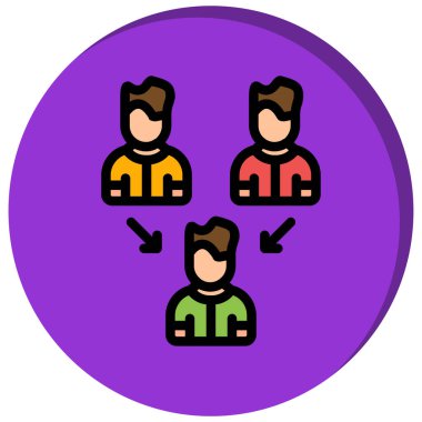 Grup insanlarının simgesi. özet insanlar grup vektör rengi düz izole