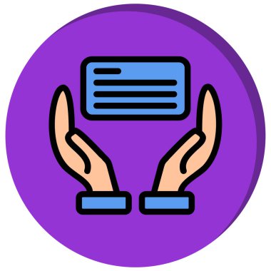 avuç içi vektör çiziminde bir madeni parayı tutan el.