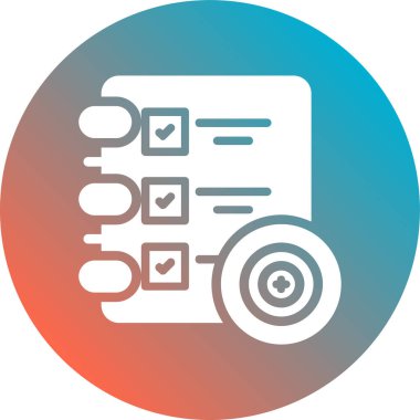 Kontrol listesi düz simgesi, vektör illüstrasyonu