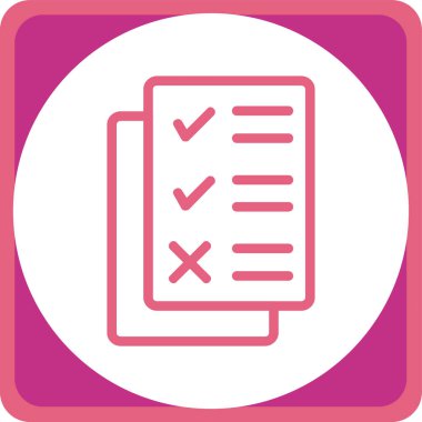 Kontrol listesi simgesi, vektör illüstrasyonu