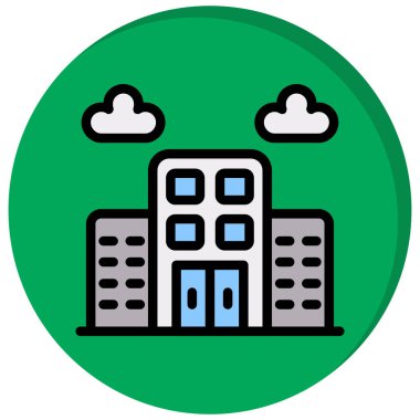 Bina. Web simgesi basit illüstrasyon