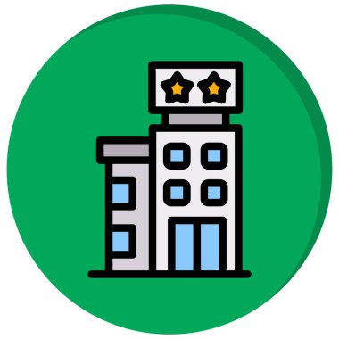 Otel illüstrasyon tasarımı Gölge Dolduruldu