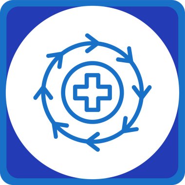 Hastane tıbbi yuvarlak simgesi