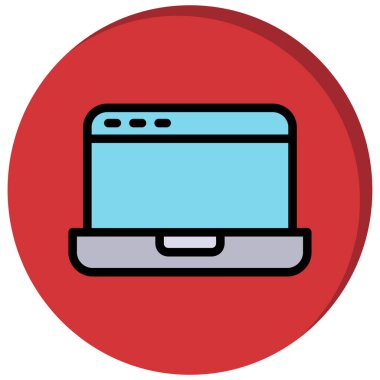 Dizüstü bilgisayar simgesi vektör çizimi