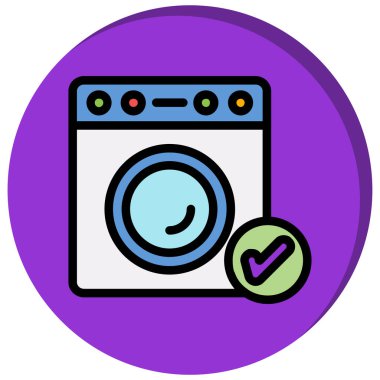 Çamaşır Makinesi simgesi, vektör illüstrasyonu basit tasarım