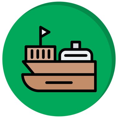 Gemi. Web simgesi basit illüstrasyon