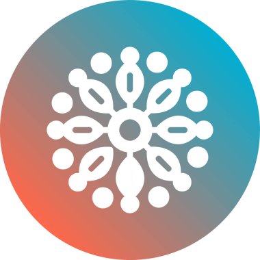 Beyaz arkaplanda izole edilmiş bir kar tanesi simgesinin vektör çizimi