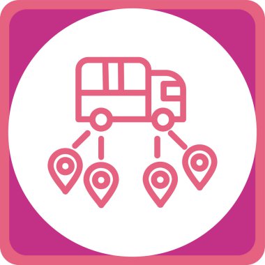 Otobüs. Web simgesi basit illüstrasyon