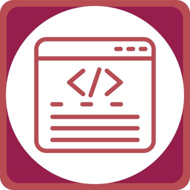 Kodlama. Web simgesi basit illüstrasyon