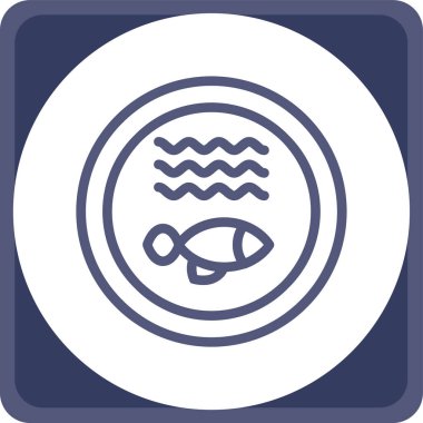 Balık. Web simgesi basit illüstrasyon