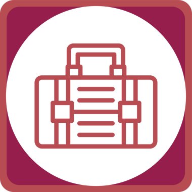 Bavul. Web simgesi basit illüstrasyon