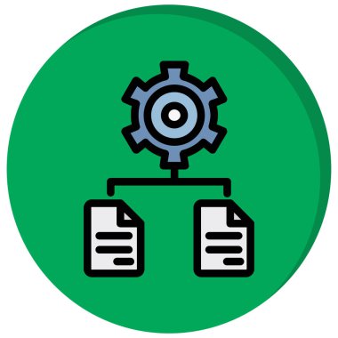 Workflow Otomasyon Çizimi Doldurulmuş Gölge. 