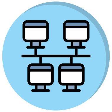 bilgisayar ağı simgesi basit illüstrasyon