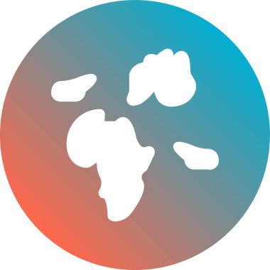 Afrika haritası simgesi düz stil