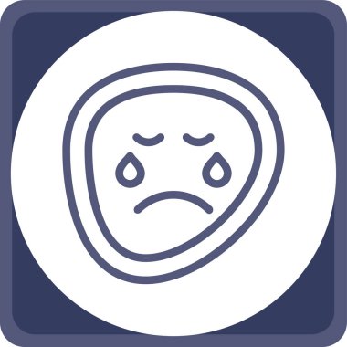 üzgün yüz simgesi, vektör illüstrasyonu