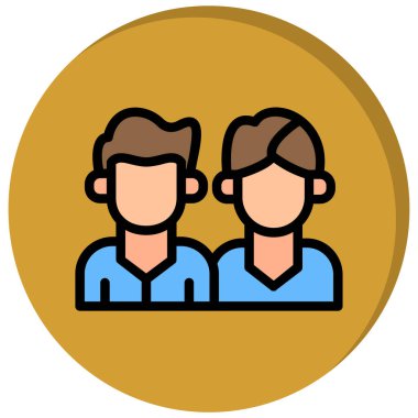 Bir çift. Web simgesi basit illüstrasyon