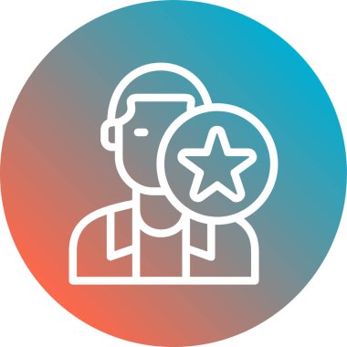 Bir yıldızlı bir simgenin vektör illüstrasyonu