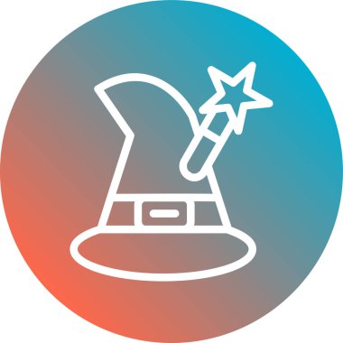 Cadı şapkası simgesinin vektör illüstrasyonu