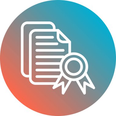 Sertifika simge vektör web ve mobil uygulaması tasarımı, sertifikayı logo kavramı için izole üzerinde beyaz arka plan