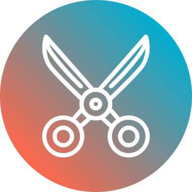 Makas düz simge, vektör illüstrasyonu