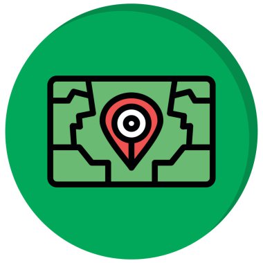 gps harita pin simgesi doldurulmuş dış hat biçimi