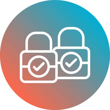 Güvenlik Düz Çember Vektör Simgesi Tasarımı