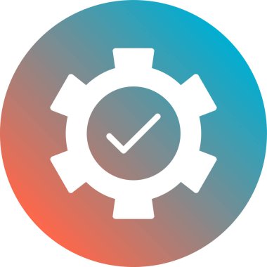 Dişli vektör simgesi. Tarzıdır bicolor düz sembolü, yumuşak mavi renkler, yuvarlak açılar, beyaz arka plan.