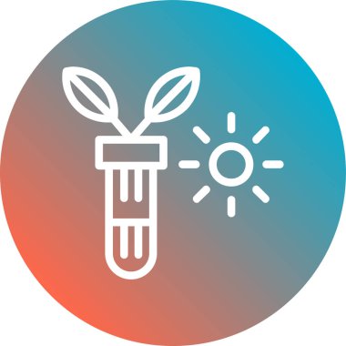 Güneş enerjisi renkli çizgi simgesinin vektör çizimi. Doğanın simgesi olan elementte kullanılan güneşin güzel ve kaliteli çizimi.