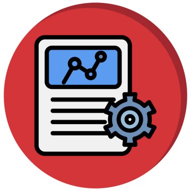 Analiz iş pazarlama simgesi doldurulmuş ana hatlar biçiminde