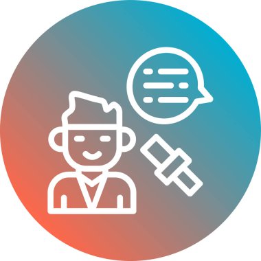 İnsan simgesi ile konuşma balonu, vektör illüstrasyonu